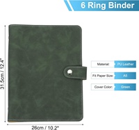 PU-Leder 6-Ring Loseblatt-Ordner-Einband Nachfüllbares Notizbuch für Geschäftsleute