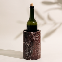 Seau à glace de luxe personnalisé en marbre naturel Rosa Levanto pour champagne, bière, boissons, refroidisseur de vin pour bar et fêtes