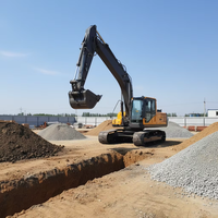 Nouvelle pelle hydraulique robuste de 12, 18 et 23 tonnes pour travaux de terrassement et de construction, avec chenilles ou roues
