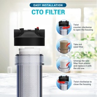 Cartouche de filtre à eau en bloc de charbon actif CTO de qualité alimentaire, 10 pouces, 20 pouces, pour système de filtration d'eau RO sous évier
