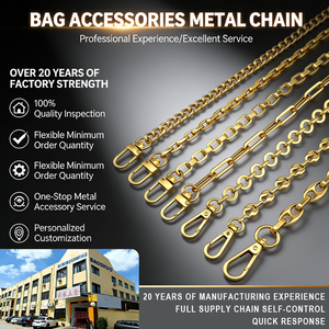 Cadenas Metálicas Personalizadas para Bolsos, Accesorios de Herrajes para Bolsos, Cadena Dorada y Plateada para Bolsos de Mano y <span class=keywords><strong>Bandolera</strong></span>, Venta al Por Mayor - Product Image 1