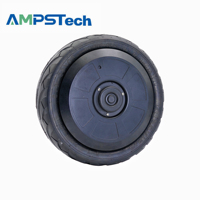 Moteur de roue servo AMPSTech 10 pouces étanche IP67 48VDC, charge utile 500KG, moteur à arbre unique pour robots tout-terrain extérieurs