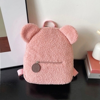 Nouveau sac en peluche Teddy Bear-Sac à dos tendance de style dessin animé avec double bandoulière