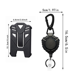 Clip trasero con forma de corazón para viajes transfronterizos, mosquetón giratorio de 360 grados de alta resistencia, cable de acero retráctil, fácil de tirar. - Product Image 5