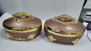 Ensemble de plats de service de luxe 3 pièces, chauffe-plats isothermes en acier inoxydable 4L, 5L, 6L pour grands rassemblements - Product Image 3