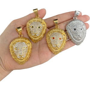 Guangzhou Big Zircon Discover Weekly Hip Hop chapado en <span class=keywords><strong>oro</strong></span> leopardo moda fina Moissanite joyería colgantes encantos - Product Image 3