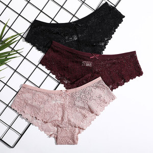 HD012 <span class=keywords><strong>Vendita</strong></span> Diretta dalla Fabbrica: <span class=keywords><strong>Mutandine</strong></span> Romantiche in Cotone Lavorato a Maglia a Vita Bassa per Donne Formose - Biancheria Intima Traspirante ed Ecologica - Product Image 1