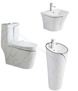 Cuvette de toilette en marbre blanc doré toilette en céramique design en marbre toilette inodoros lavabo mural <span class=keywords><strong>prix</strong></span> - Product Image 4