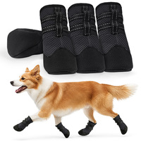 Chaussures de marche pour chien, imperméables, antidérapantes, avec bandes réfléchissantes pour la randonnée, les jours de pluie et la protection contre la chaleur des routes.
