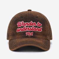 Casquette de sport réglable en velours côtelé à 6 panneaux avec logo brodé en chenille personnalisé T&L, style vintage rétro, vente en gros OEM