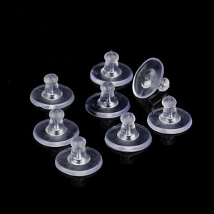 Composants de bijoux à bricoler soi-même Bullet Transparent Frisbee Disque Plastique Bouchons d'oreille en caoutchouc souple avec boucles d'oreilles élégantes Accessoires - Product Image 1