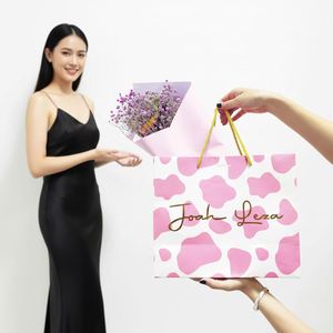 White Cardboard Art Paper Shopping Bag Customized Logo Offset Printing Custom Color Hand Length Handle for Shoes Clothing - Product Image 1