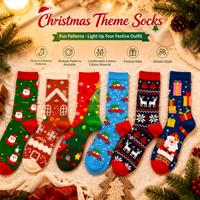 Nouvelles chaussettes de Noël fantaisie en coton jacquard 200N, chaussettes de Noël originales, chaussettes de fête, vente en gros, chaussettes festives personnalisées