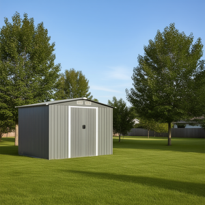 Abri de jardin en acier galvanisé durable 8 x 6 pieds gris – Solution de rangement pour extérieur - Product Image 2