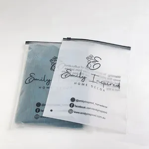 Hot Sale Biodegradable Eco-friendly Custom Printing Plastic Packaging Zip Lock Bag VA Frosted Zipper Bag For Garment