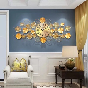 Decoración de Pared Metálica de Lujo, Escultura de Pared Metálica Dorada con Diseño Floral, <span class=keywords><strong>Reloj</strong></span> de Espejo para Sala de Estar, Dormitorio, Decoración del Hogar - Product Image 6