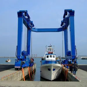 Henan pemasok kecil derek perjalanan laut 80 ton 70 ton 50 ton angkat perahu hidrolik untuk dijual