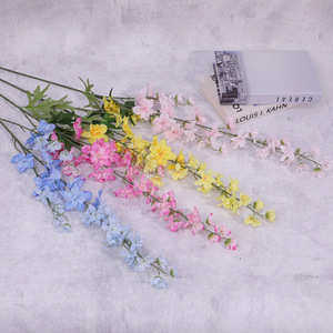 Arrangements de fleurs artificielles en soie de delphinium et de jacinthe à tige haute, style forêt, pour la décoration de la maison, du salon et de la table à manger - Product Image 2