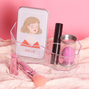 Gold Plastic Cosmetic Storage <b>Box</b> 5.5L Desktop Organizer For <b>Makeup</b> Tidy Storage Solid Color - Product Image 3