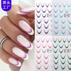 สติกเกอร์ตกแต่งเล็บ 3 มิติ ลายฝรั่งเศส แบบขายส่ง สีสันสดใส ปลอดสารพิษ อุปกรณ์ตกแต่งเล็บสำหรับงานศิลปะบนเล็บในช่วงเทศกาล - Product Image 3