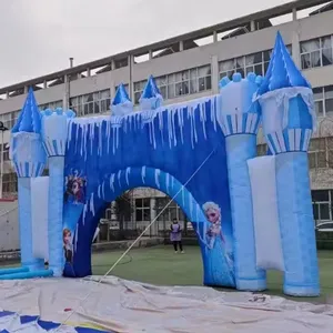 Advertising Frozen Cartoon Theme Blowup Inflatable Welcomed Entrance Arch Tunnel For Halloween Christmas Party Event Decoration