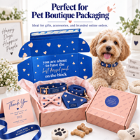 Boîtes d'emballage personnalisées en carton ondulé pour colliers, laisses, nœuds papillon et accessoires pour animaux de compagnie, idéales pour l'e-commerce et l'expédition aérienne.