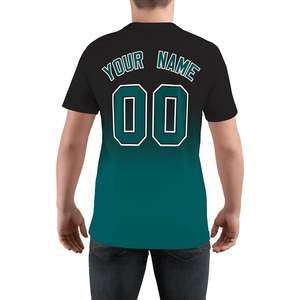 T-shirts athlétiques à manches courtes dégradés personnalisés pour hommes femmes jeunes personnalisés avec nom et numéro Design à motif solide - Product Image 1