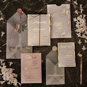 Cartes de remerciement belle fleur personnalisées en gros avec invitation de mariage enveloppe