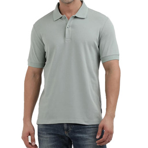 Chemise pour homme coupe classique en mélange polyester/coton, manches courtes, tissu tricoté respirant, vêtements de golf décontractés, broderie personnalisée - Product Image 2
