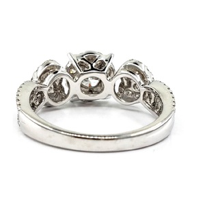 Boxing Day cadeau parfait 18 carats or blanc massif véritable diamant bijoux fins grandes bagues de fiançailles rondes pour mariage de mariée - Product Image 3