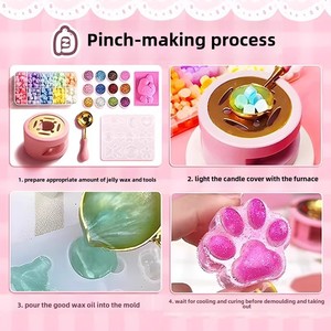 Kit de Material DIY para Juguetes de Compresión de Cera de Gel TPE, con Formas de Pata de Gato, Cubo de Hielo y Bola, Cera Mágica para Sellos, Plástico Antiestrés Unisex - Product Image 3
