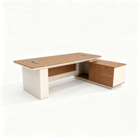 Bureau de direction moderne OEM d'usine avec armoire latérale de rangement en PVC pour ordinateur, usage commercial, garantie 5 ans