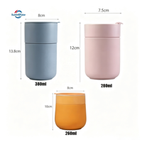 Mug de voyage en céramique réutilisable de 360 ml avec couvercle et manchon en silicone, personnalisable avec logo, vente en gros populaire