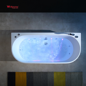 <span class=keywords><strong>Baignoire</strong></span> à remous jets de massage moderne 1 personne <span class=keywords><strong>Baignoire</strong></span> balnéo blanche rectangulaire - Product Image 5