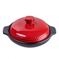 Casserole plate en céramique à induction, motif écailles de dragon, avec couvercle en dôme et poignée non amovible, résistante aux hautes températures, compatible gaz, écologique