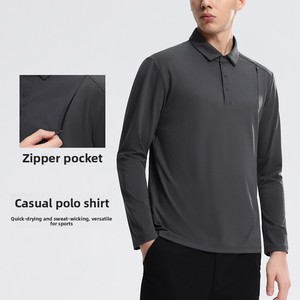JAC22 B1027 <span class=keywords><strong>Polo</strong></span> Sportiva da <span class=keywords><strong>Uomo</strong></span> Traspirante ad Asciugatura Rapida a Maniche Lunghe, Semplice e Comoda con Colletto Rovesciato - Product Image 2