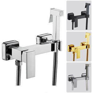 Chrome đánh bóng đòn bẩy duy nhất Wall Mount <span class=keywords><strong>Brass</strong></span> phòng tắm nhà vệ sinh CHẬU VỆ SINH phun áp lực cao tiết kiệm nước vòi hoa sen vòi cho - Product Image 3