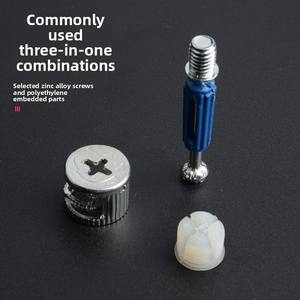 Conector de Muebles Tres en Uno de Hierro |   Cerradura de Rueda Excéntrica de Liberación Rápida y Varilla de Unión |   Fijador de Alta Resistencia para Gabinetes - Product Image 5