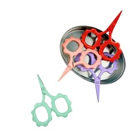 Ciseaux de couture portables en acier inoxydable, mini, motif tournesol mignon, avec protection de lame en forme de fleur, Super Snips, couleur personnalisée