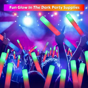 2025 Custom Logo 16/18 Inch Multi Color Changing Foam <b>LED</b> <b>Light</b> up Glow <b>Stick</b> Disposable Eco-friendly Adult Party Use - Product Image 2