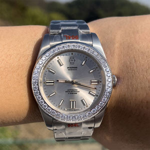 Reloj de pulsera mecánico con caja de zafiro de alta calidad de lujo Reloj Para Hombre Relojes mecánicos automáticos de diamante - Product Image 5