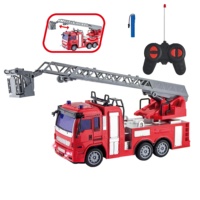 KK Nouveau 4WD Télécommande Camion de Pompiers Jouet avec Lumière Câble USB Inclus RC Ingénieur Voiture Jouet pour Enfants