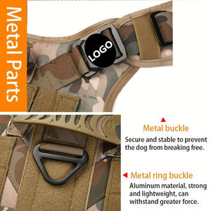 Set <span class=keywords><strong>Harnesses</strong></span> Anjing Taktis Anti Tarik, Vest Reflektif Nylon OEM, Kalung Anjing, Tali Anjing, dan <span class=keywords><strong>Harnesses</strong></span> Latihan Heavy Duty untuk Anjing Besar - Product Image 4