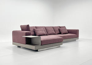 الأكثر مبيعًا أريكة فيلا إيطالية حديثة من الكتان مريحة فاخرة قابلة للاسترخاء على شكل حرف L مجموعة مخملية - Product Image 5