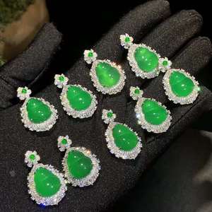 Collar con Colgante de Jadeíta Verde Natural con Incrustaciones de Plata Pura S925, Nuevo Estilo Chino, Cadena de Suéter de Jade Verde Yang, Totalmente a la Moda - Product Image 3