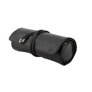 Bolsa de maquillaje redonda negra con 10 bolsillos para brochas y bolsillo de malla para uso diario - Product Image 3