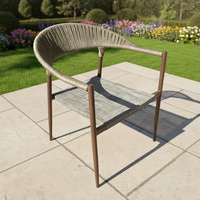 Chaise de salle à manger en métal de haute qualité pour jardin, restaurant, terrasse, chaise empilable en rotin durable