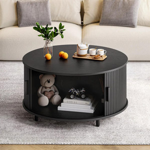 Mittelalterlicher Stil Massivholz Klappbarer Couchtisch, Luxuriöser Antiker Platzsparender Beistelltisch mit Stauraum für Kleine Wohnungen - Product Image 3