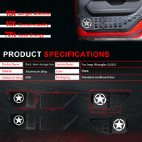 Venta al por Mayor de Fábrica: Bolsillos de Almacenamiento Metálicos para Puertas Delanteras y Traseras, Aptos para Jeep Wrangler JL/JT Modelos de 4 Puertas, 4 Piezas