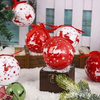 Lot de 7 boules de Noël imprimées et peintes, petits cadeaux, accessoires pour sapin, décorations suspendues